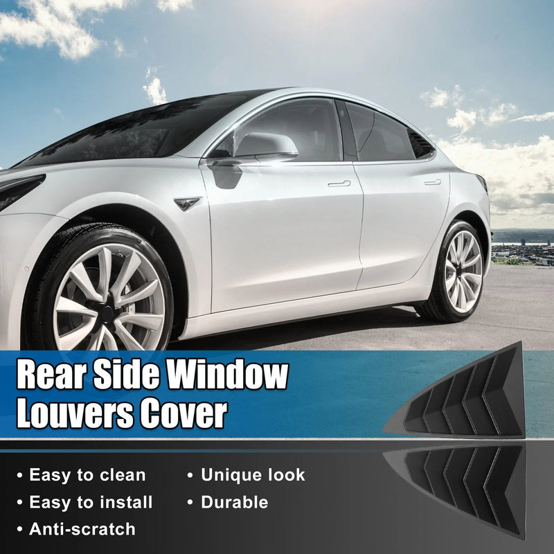 Tesla Model 3 1 Pair Rear Side Window Louvers Vent Shades (2017-2022)