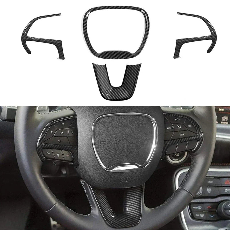 Dodge Challenger Durango Carbon Fiber Steering Wheel Cover Trim (2015-2020)