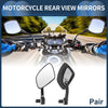 Motorcycle 1 Pair Motorcycle Rear View Mirrors Rearview Mirror Aluminum Oval