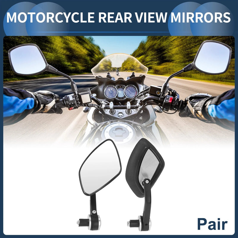 Motorcycle 1 Pair Motorcycle Rear View Mirrors Rearview Mirror Aluminum Oval