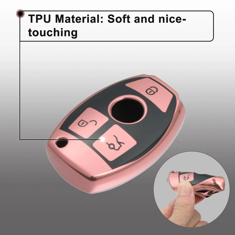 Mercedes Benz A-Class (2013-2018) Pink Silicone Smart Key Fob Case Cover