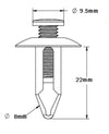 Lotus Elise Exige Plastic Screw Rivet Wheelarch Scrivet 8mm (2004–2012)