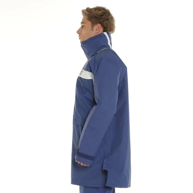 Burke Super Dry Rain Jacket Sailing 3/4 Length Blue/White Waterproof