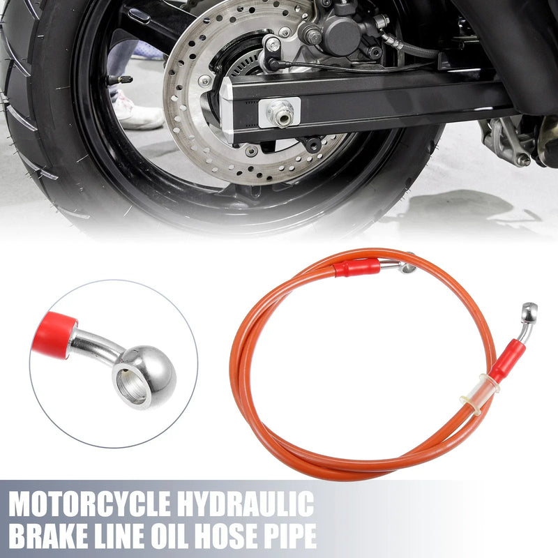 95cm 10mm Motorcycle Hydraulic Brake Line Oil Hose Pipe 28° 0° Orange