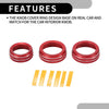 Dodge Durango (2021-2023) - 3 x Red AC Media Volume Switch Knob Cover Ring