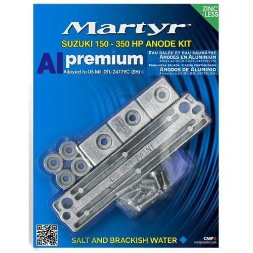 Suzuki 300-350HP Outboard - Martyr Aluminium Salt Water Anode Kit