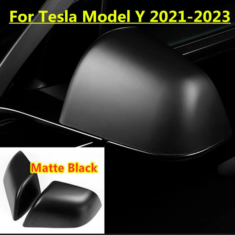 Tesla Model Y Matte Black Replacement Side Mirror Rearview Cover Cap (21–23)