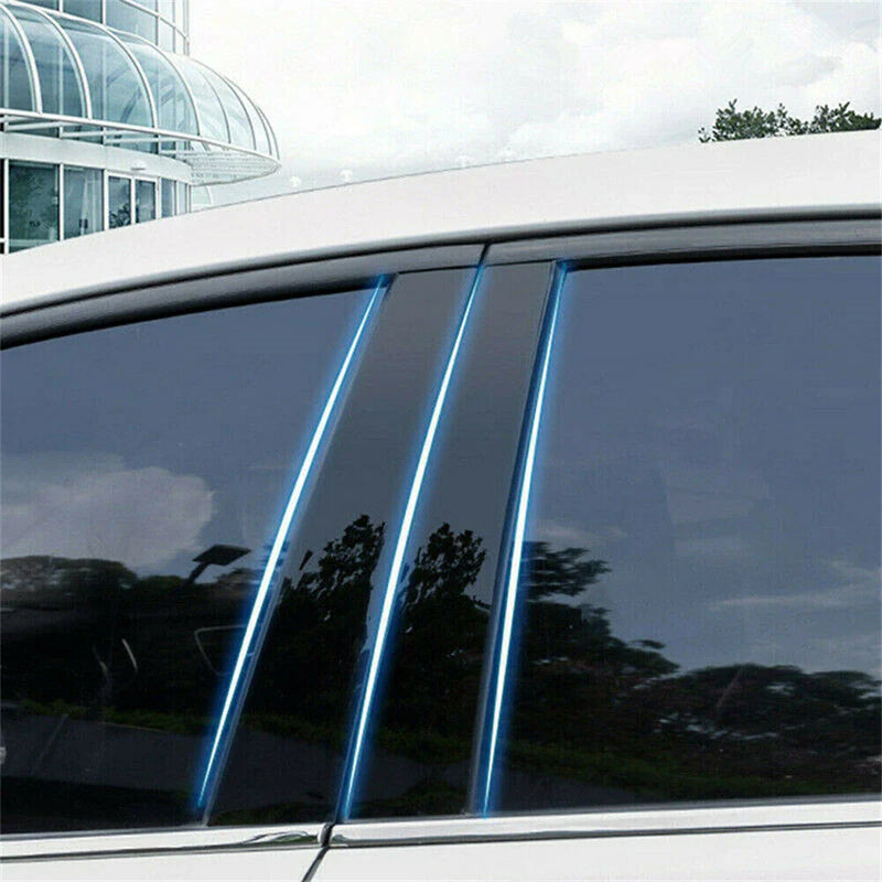 Honda Fit Jazz 6 Pcs Glossy Black Car Door Pillar Post Trims (2014-2019)
