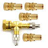 Motorcycles & Cars 3 x TPMS Valve Tee Adapter Pure Copper Yellow