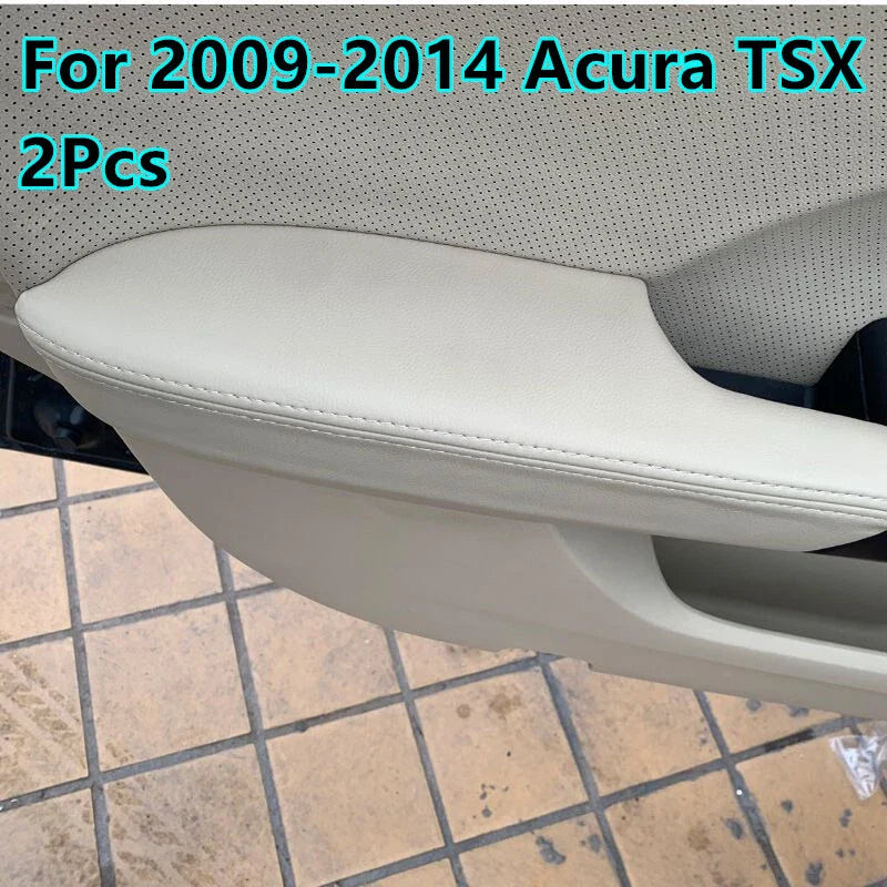 Acura TSX Beige Leather Front Door Panels Armrest Cover 2 x (2009–2014)