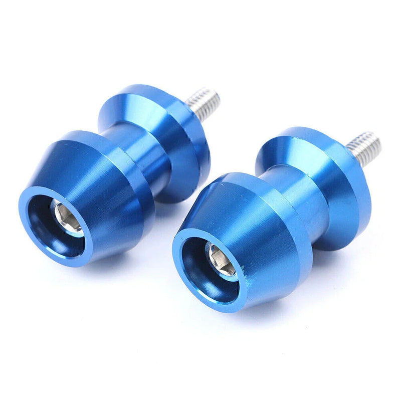 Yamaha R1, XV250, R6, YZF600, FZ6, FZ8 6mm Blue Swingarm Spool Sliders