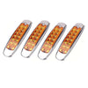 Truck Trailer 12V 4X Amber 12 LED Sealed Side Marker Clearance Lights