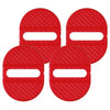 4 x Universal Red Carbon Fiber Door Lock Protector Covers