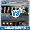 Jeep Gladiator JT (2020-2023) Black White LED Front Grille Lights Set