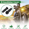 Motorcycle 7/8" 22mm Black Hand Grips Rhombus Pattern