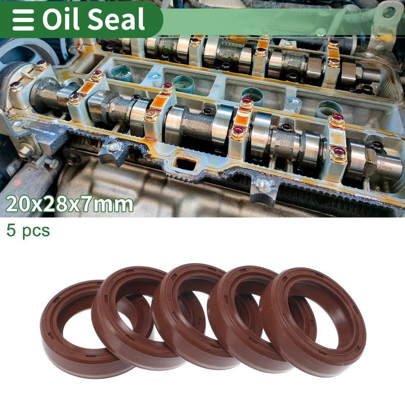 Make Model Oil Seal / 5 Pcs / Seal Ring Rotary Shaft FKM Rubber 20x28x7mm