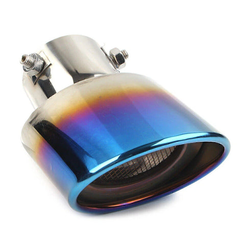 Car Accessories Blue Stainless Steel Round Exhaust Pipe Tail Muffler Tip