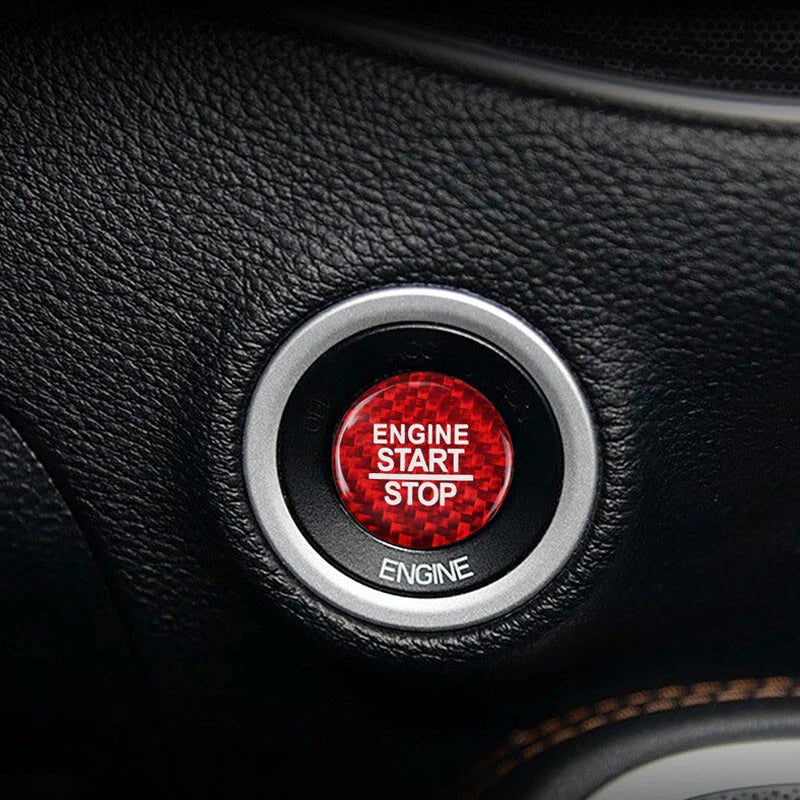 Challenger 2015-2019 Red Carbon Fiber Engine Start Buttons Cover Trim Fit