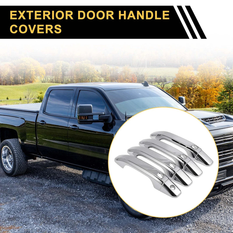 GMC Yukon Keypad Chrome Silver Tone 4 x Exterior Door Handle Covers