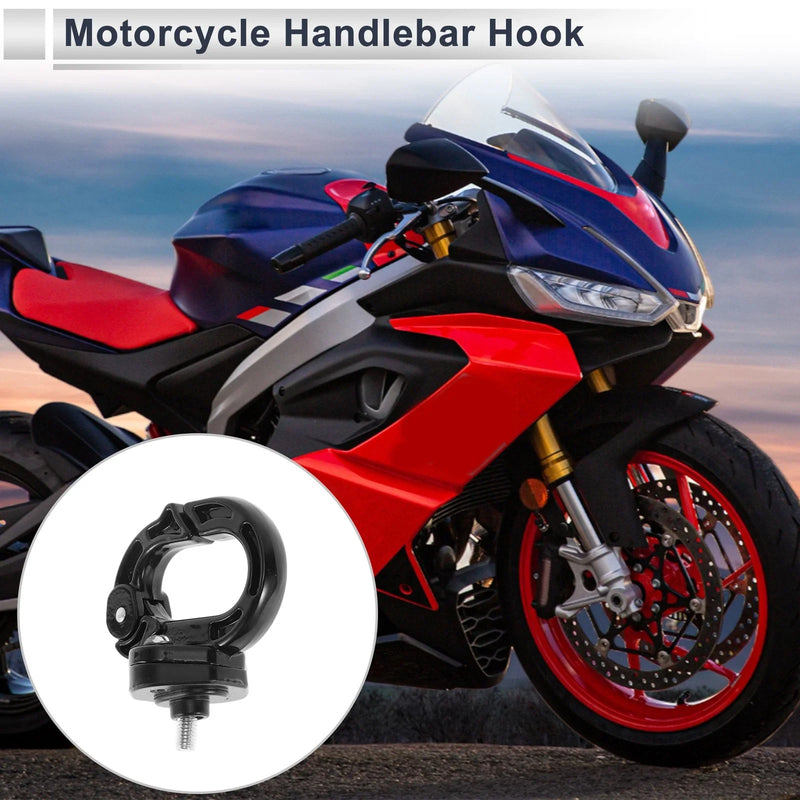 Round Shape Aluminum Alloy Motorcycle Hanging Hook 1 Pc Black