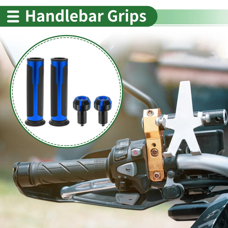 Motorcycle 7/8" 22mm Motorcycle Hand Grips Cover Handlebar Grip Rubber Blue