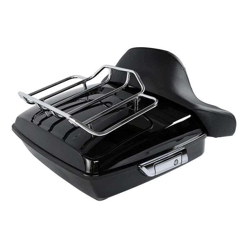Harley Road King Black Chopped Trunk Backrest Rack (2014-2025)