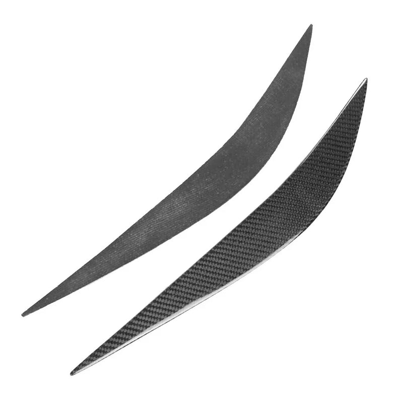 Vehicle Headlight Eye Lid Cover 2 x Carbon Fiber Black