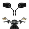 Harley Softail Deluxe Fat Boy Dyna FXDL Black Teardrop Rearview Mirrors