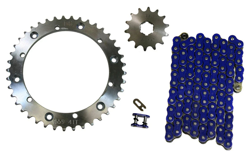 Yamaha Banshee 2 x O-Ring Drive Chain & 14/41 Sprockets Blue 520x104 (1989–2006)