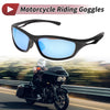 1 x Motorcycle Riding Goggles Blue Lens Black Frame Tri-acetel Cellulose PC