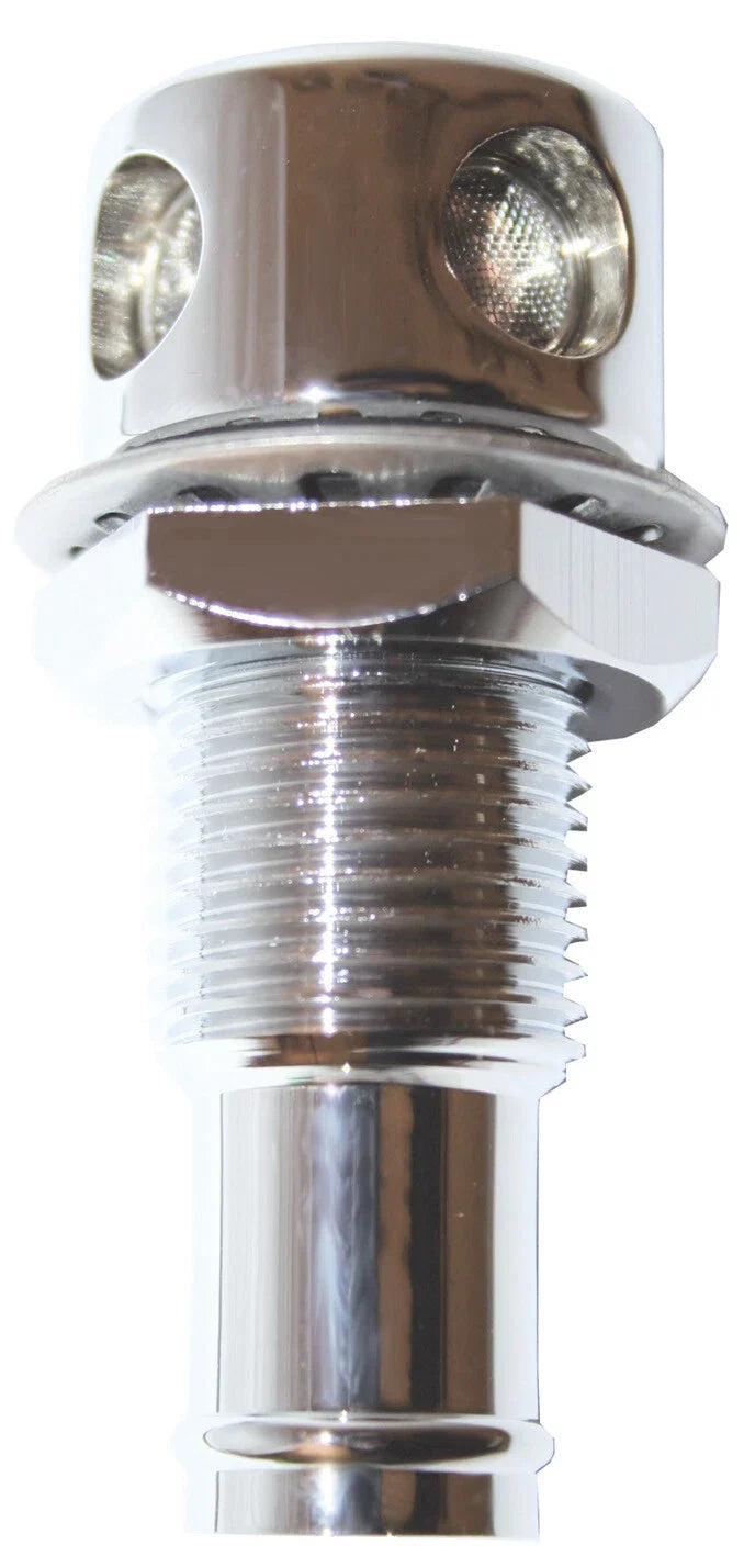 13mm-16mm Hose Compatibility Fuel Breather Marine Chromed Brass Straight
