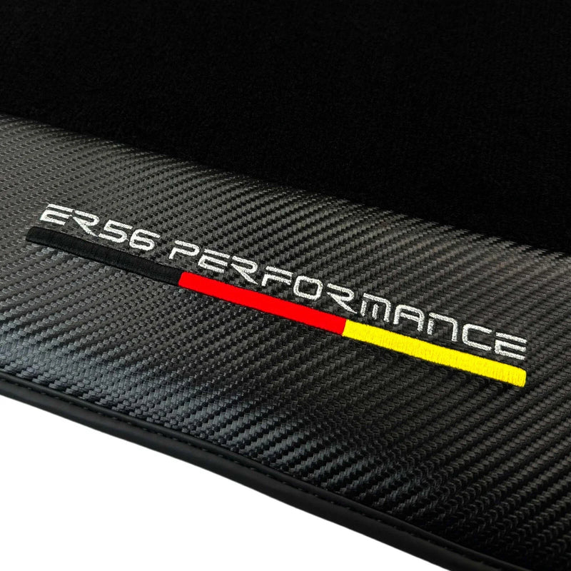 Audi A4 B9 Sedan (2018-2019) with Carbon | 2 x ER56 Black Floor Mats