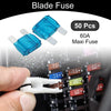 Car Boat Truck RV Motorcycle Blue 50 Pcs Maxi Fuse 60A Blade Fuse