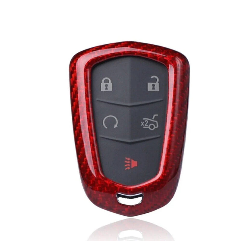 Cadillac CTS ATS V Red Carbon Fiber Key Case Cover (2014-2019)