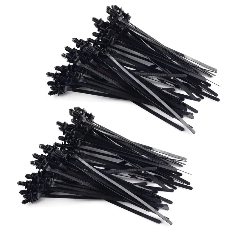Various Applications 100x Push Clips Zip Straps Cable Fasteners