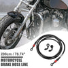 Motorcycle Brake Hose 28 90 Degree Braided Line Clutch Tube 200cm Black