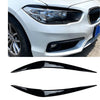 BMW F20 F21 2 x Headlight Eyelid Trim Covers Gloss Black (2015-2019)