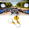 M6 Motorcycle Rear View Mirrors 1 Set Aluminum Alloy Gold Tone Round