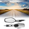 M8/M10 Motorcycle Rear View Mirrors - Handlebar Mirrors Aluminum Black Silver Tone