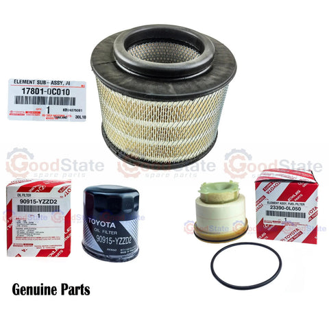 Toyota Hilux KUN26 1KD 3.0 Diesel Air Fuel Oil Filter Kit