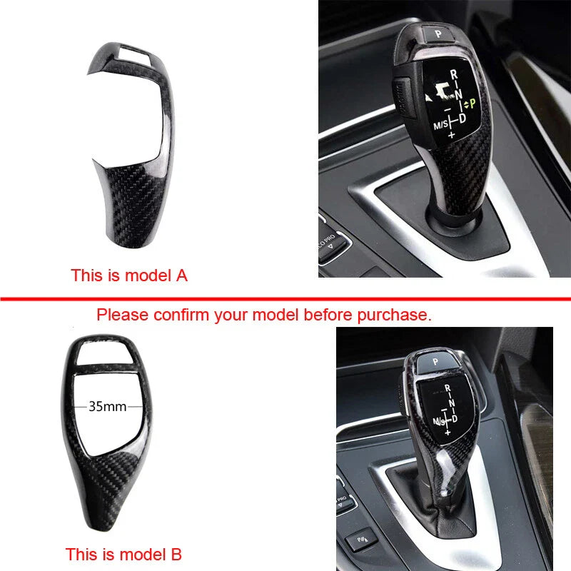 BMW 1 3 4 5 7 Series X3 X4 X5 Carbon Fiber Gear Shift Knob Panel Cover Caps