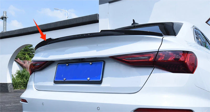 Audi A3 S3 Sedan - Unpainted V Style Rear Trunk Spoiler (2021-2023)