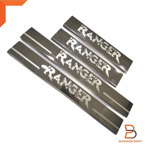 Ford Ranger Dual Cab Ute Chrome Door Sill Scuff Plates (2012-2024)