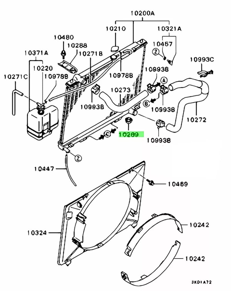 Mitsubishi Pajero Shogun Lower Mount Rubber Radiator (2000-2006)