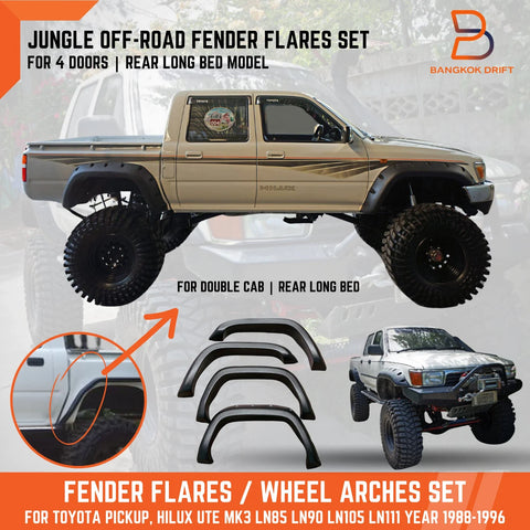 Toyota Hilux Ute 88-96 (LN85, LN106, LN111) 4DR Long Bed Fender Flares