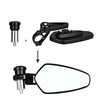 Universal Motorcycle Cafe Racer Black 7/8" Bar End Rear Side View Mirrors