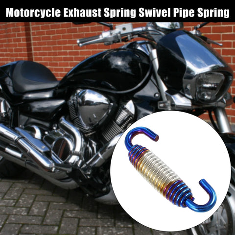 Motorcycle Exhaust Pipe Spring / 58mm / 2 x Stainless Steel Silver Tone