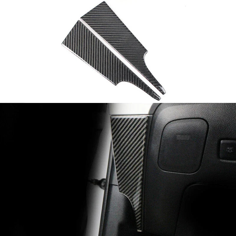 For Mustang 2015-2018 Interior Trim Carbon Fiber Side Dashboard Door Panel Pad