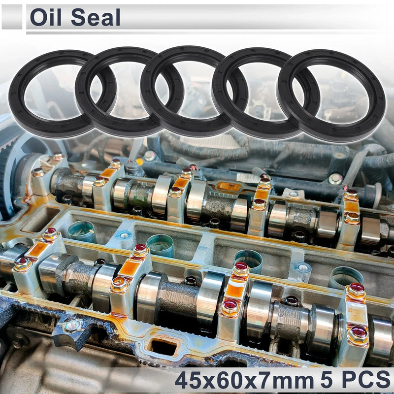Vehicles Oil Seal 45x60x7mm 5 Pcs Seal Ring Rotary Shaft Seal NBR Rubber