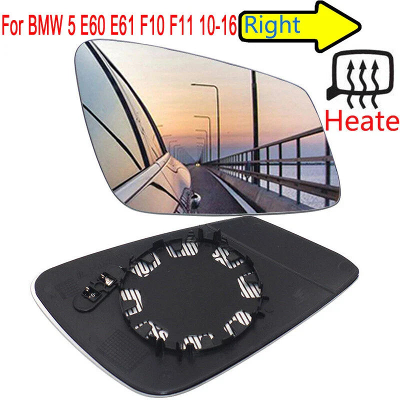 BMW E60 E61 F07 F10 F18 F11 F06 F13 F12 Heated Right Mirror Glass (2007-2017)